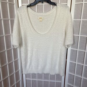 ANTHROPOLOGIE x MAEVE Rona Eyelash‎ Top Cloud Dancer White Sz XL- flawed